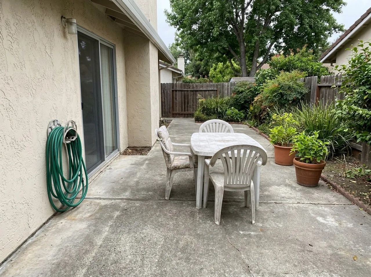 A bare patio before staging