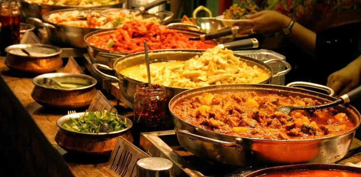 A catered buffet spread